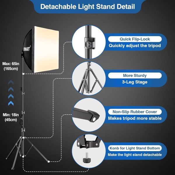 EMART Softbox Photography Lighting Kit, 16"X16" Soft Box | 3... - Image 3