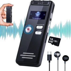 16GB Digital Voice Activated Recorder with Playback - 1138 H...