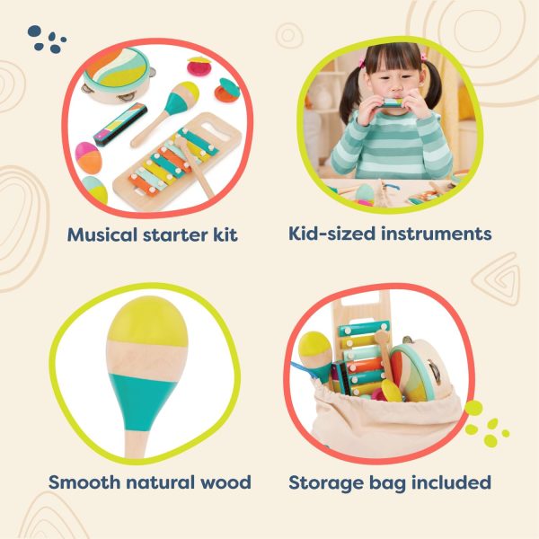 B. toys – Make a Melody – 9 Pieces Wooden Musical Instrument... - Image 6