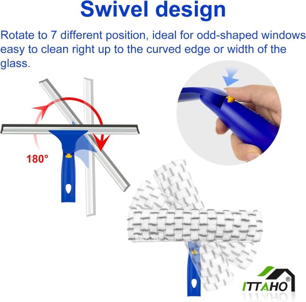 ITTAHO Squeegee for Window Cleaning,12" Squeegee and 11" Mic... - Image 2
