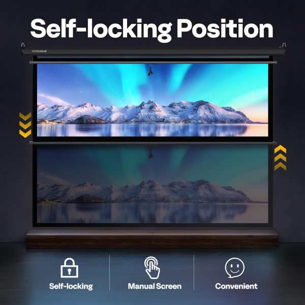 VIVOHOME 100 Inch Manual Pull Down Projector Screen, 16:9 HD... - Image 3