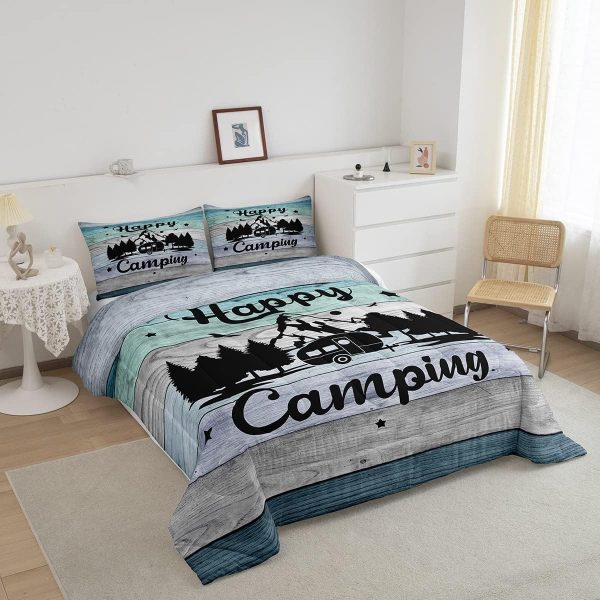 Happy Camping Comforter Set 3 Pieces,Old Barn Door Duvet Ins... - Image 2