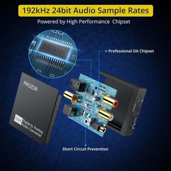 PROZOR 192KHz Digital to Analog Converter DAC Digital SPDIF ... - Image 4