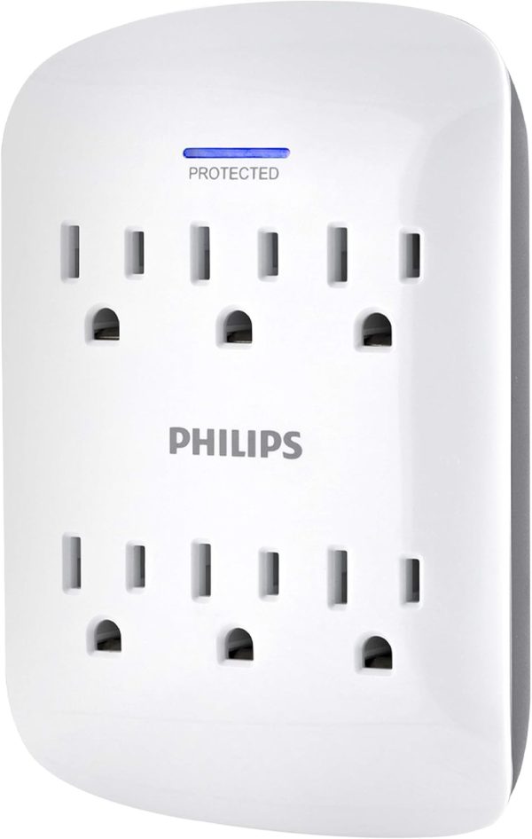 Philips 6-Outlet Extender Surge Protector, Wall Tap, 900 Jou... - Image 3