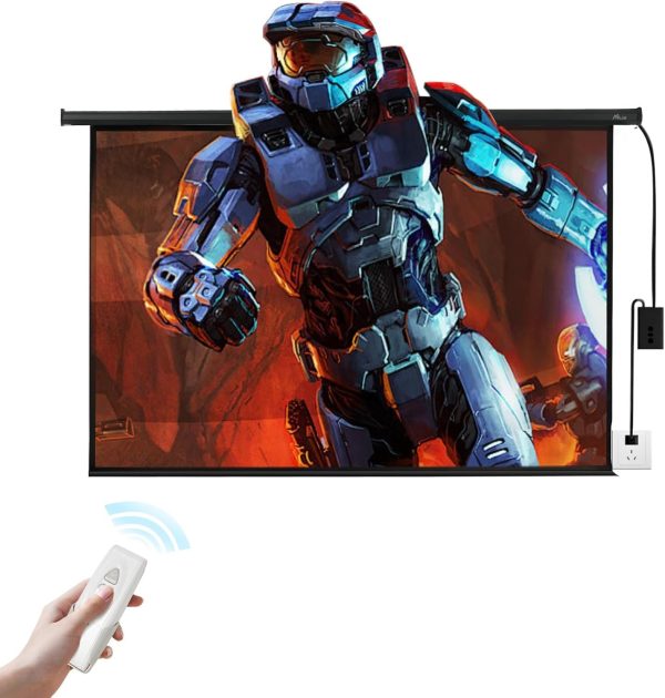 MPlUS Electric Remote Control Projector Screen 100 "16:9 4K ...