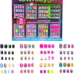Townley Girl 96 Pcs Press-On Nails Including 3D and Glow-In-...