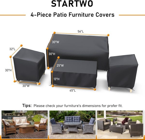 STARTWO Outdoor Waterproof Patio Furniture Covers 4-Piece Se... - Image 2
