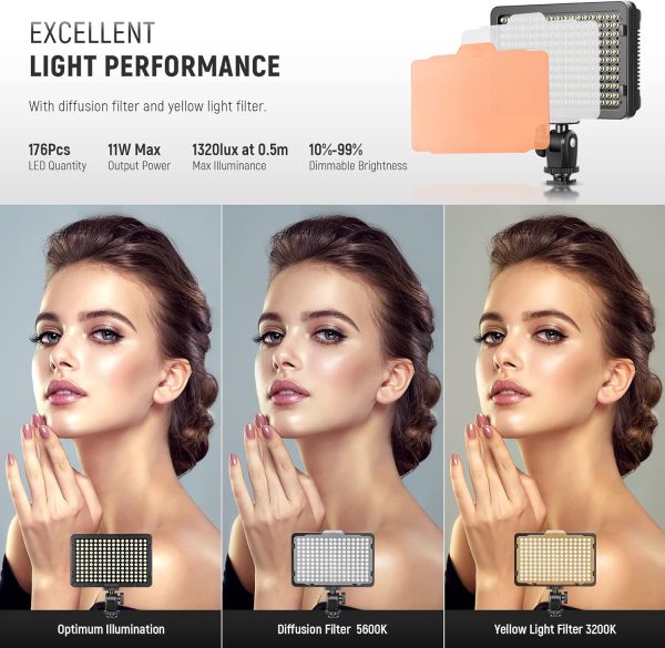 Neewer Photo Studio 176 LED Ultra Bright Dimmable on Camera ... - Image 3