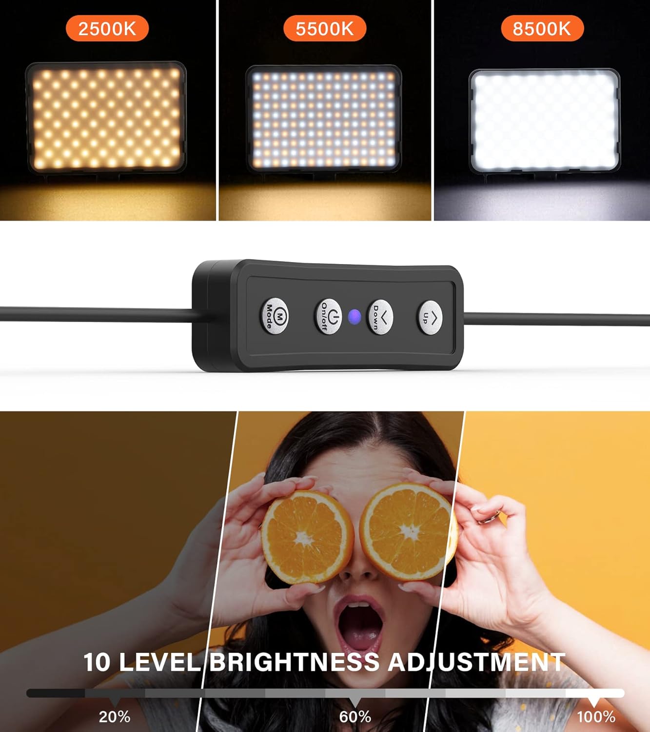 2 Pack LED Video Photography Lighting Kit with 62.99” Tripo…