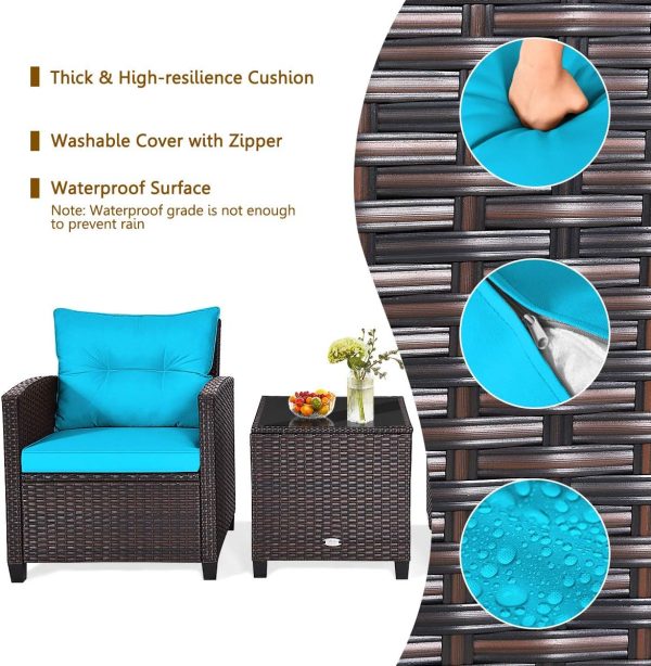 KOTEK 3 Piece Patio Furniture Set, Outdoor Conversation Set ... - Image 5