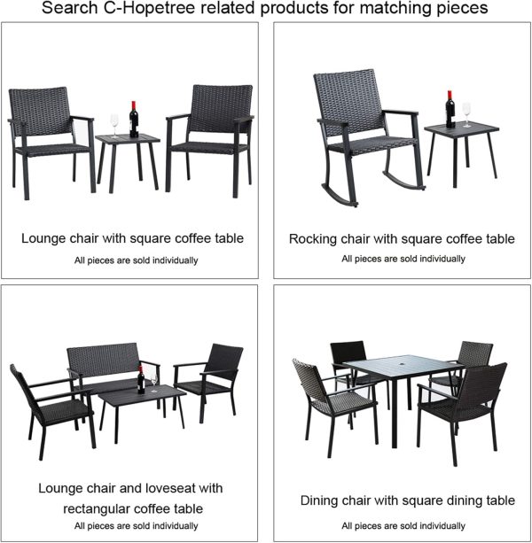 C-Hopetree Outdoor Loveseat Bench Chair for Outside Patio Po... - Image 7