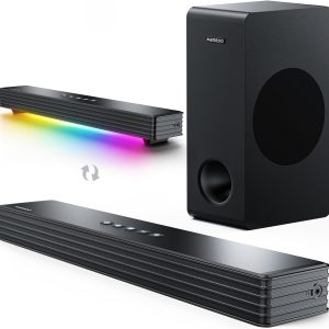 Sound Bar with Subwoofer for TV Computer Speakers for Deskto...