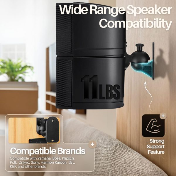 TNP Universal Satellite Speaker Wall Mount Bracket Ceiling M... - Image 4