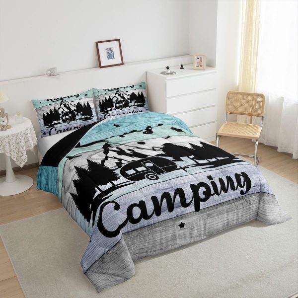 Happy Camping Comforter Set 3 Pieces,Old Barn Door Duvet Ins... - Image 3
