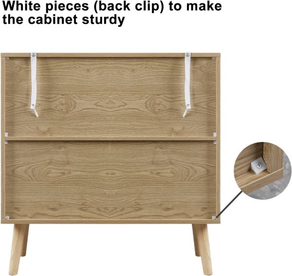 Anmytek Rattan Cabinet with 2 Doors, Accent Storage Cabinet ... - Image 8