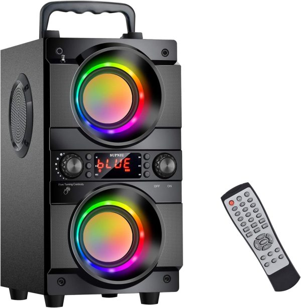 60W (80W Peak) Portable Bluetooth Speaker with Double Subwoo...