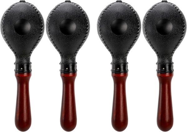 Suwimut Set of 4 Wood Concert Maracas, Rumba Shakers Rattle ...