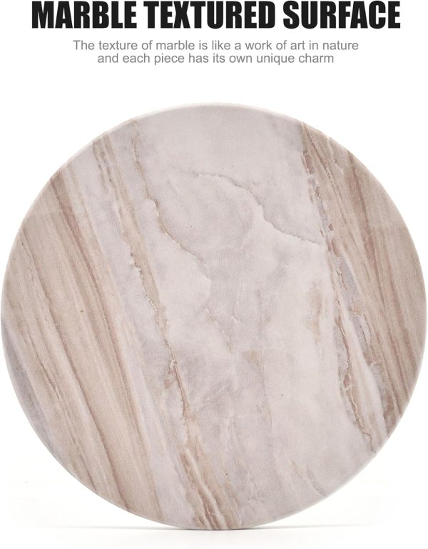 6PCS Coasters for Drinks with Metal Holder, Marble Style Cer... - Image 4