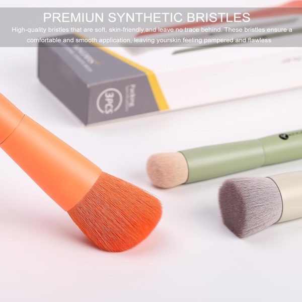 KINGMAS 3Pcs Foundation Brush & Contour Concealer Brush Unde... - Image 6