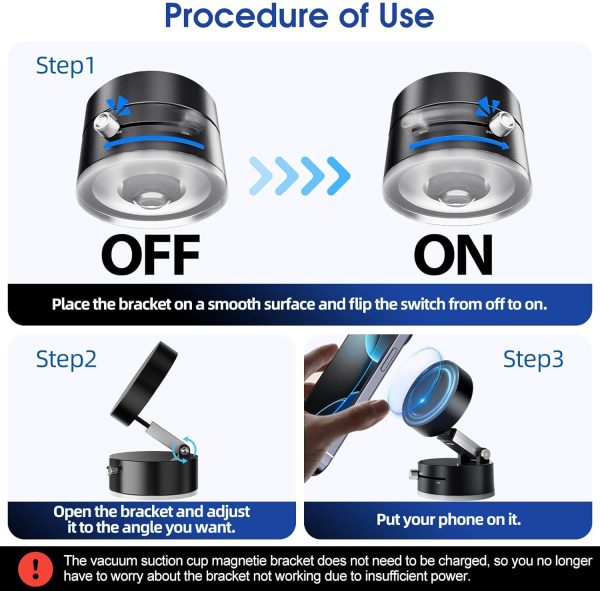 Vacuum Suction Magnetic Phone Holder, Upgrade Magnetic Sucti... - Image 5