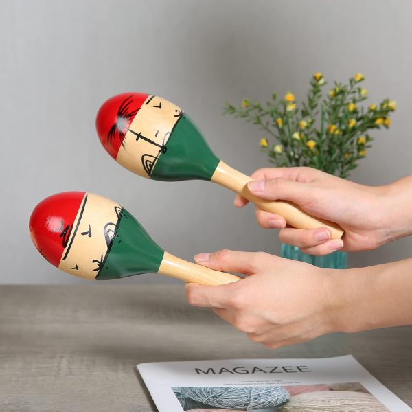 Professional Maracas, Wooden Rumba Shaker Rattle Latin Percu... - Image 4