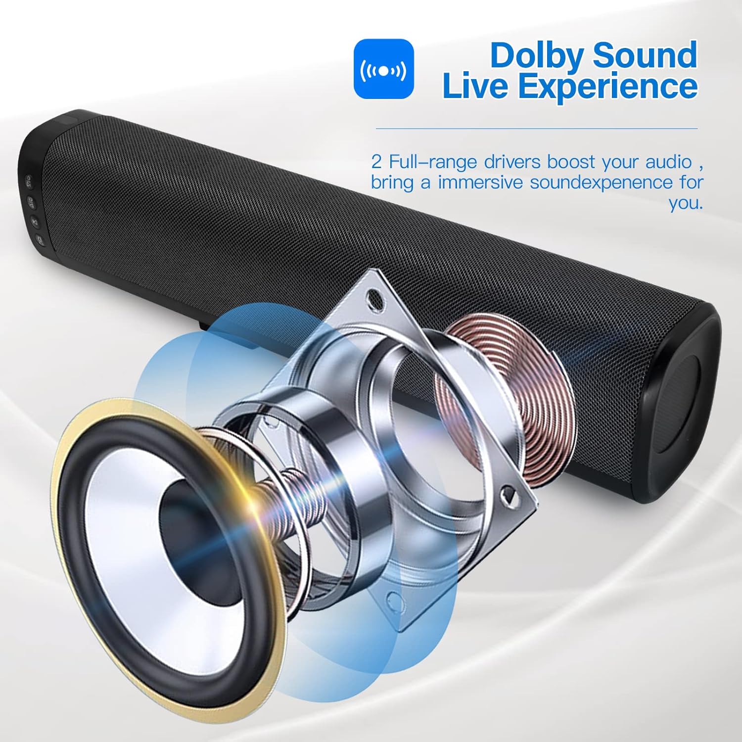 Small Soundbar for TV, AUEEDS 50W 16-Inch Ultra Slim Mini Su…
