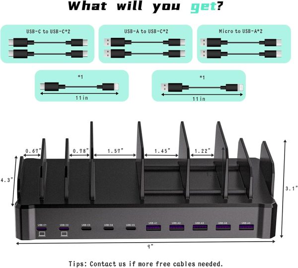 320W Charging Station for Multiple Devices, Zobirez 10-Port ... - Image 7