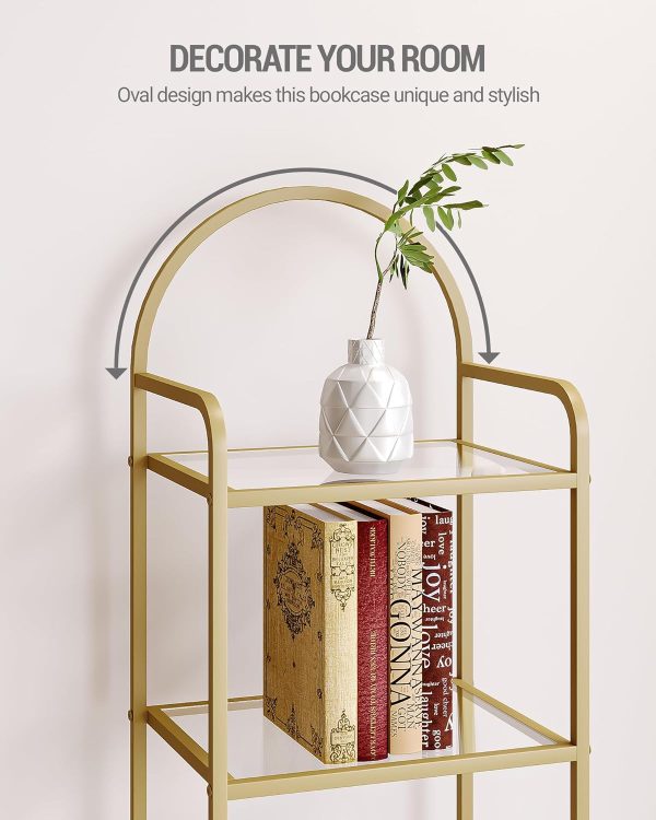 Hzuaneri 5 Tier Bookcase Bookshelf, Tempered Glass Bookshelv... - Image 6