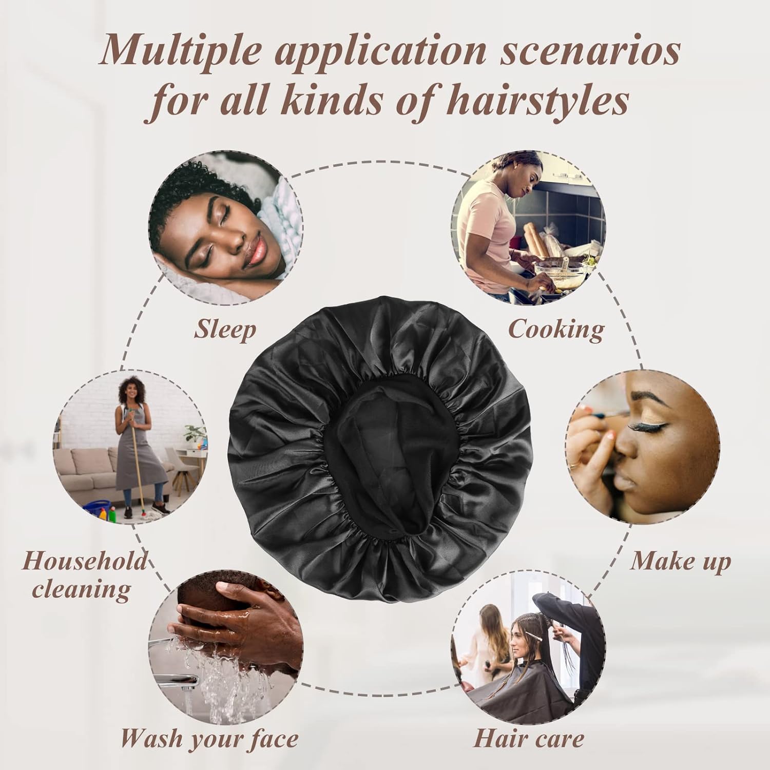 SWEET VIEW Silk Bonnet Satin Bonnet, Silk Hair Wrap for Slee…