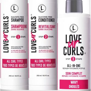 Love Ur Curls - Shampoo & Conditioner Set with All in One Cu...
