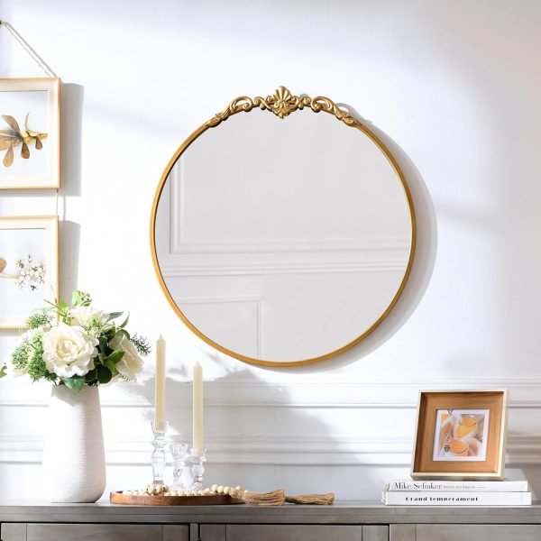 LOVNAHO Gold Mirror, Round Antique Mirror Large Circle Vinta... - Image 8