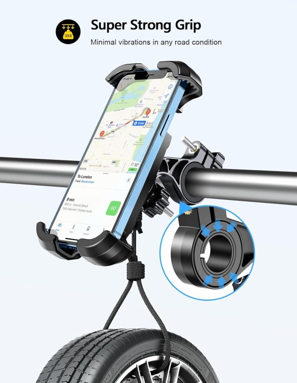 TEUMI Bike Phone Mount, 360° Rotatable Motorcycle Phone Hold... - Image 2