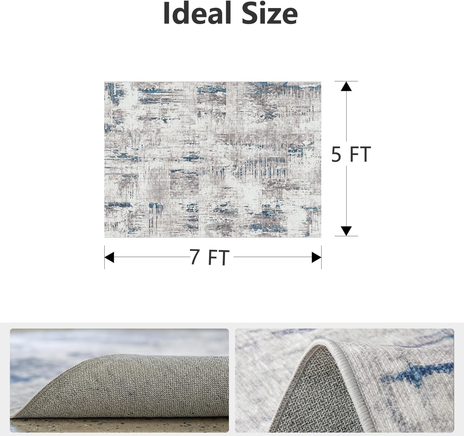 Modern Abstract Area Rug Carpet 5X7 Rugs for Living Room-Mac…