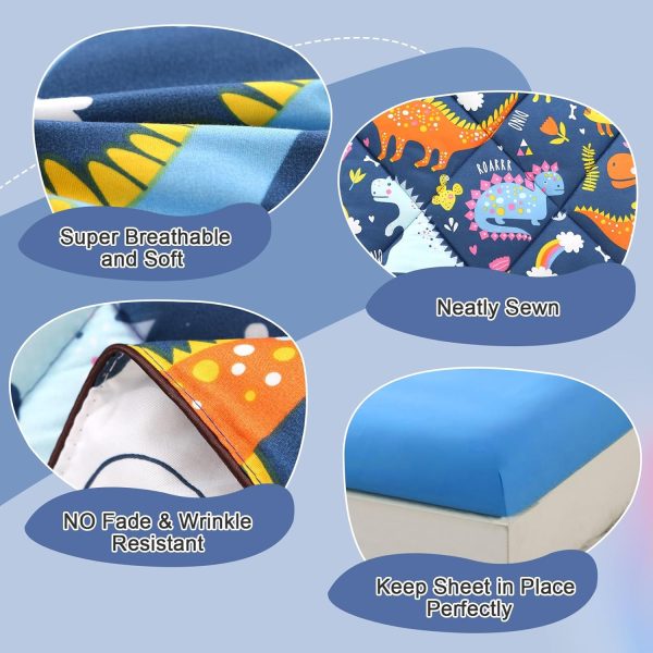 Wowelife Dinosaur Toddler Bedding Set for Boys Grey 4 Piece ... - Image 4