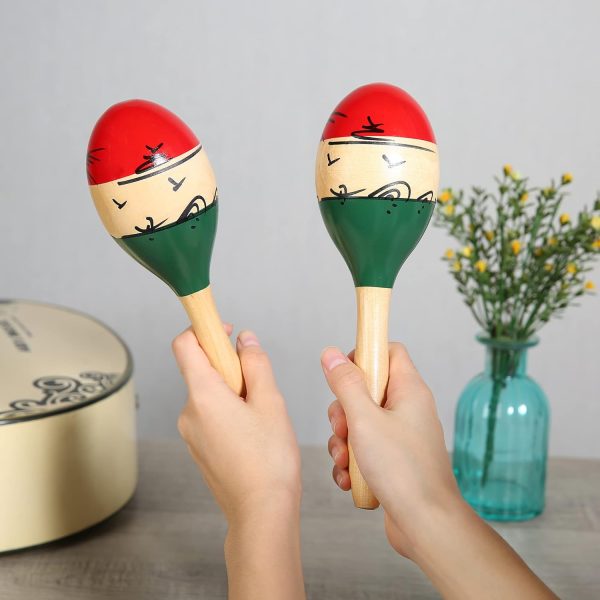 Professional Maracas, Wooden Rumba Shaker Rattle Latin Percu... - Image 7
