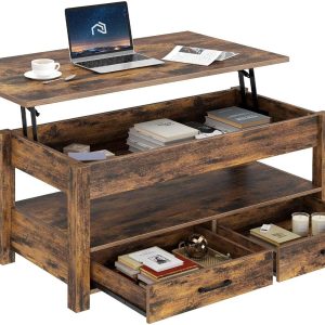 Rolanstar Coffee Table, 47" Lift Top Coffee Table with Drawe...