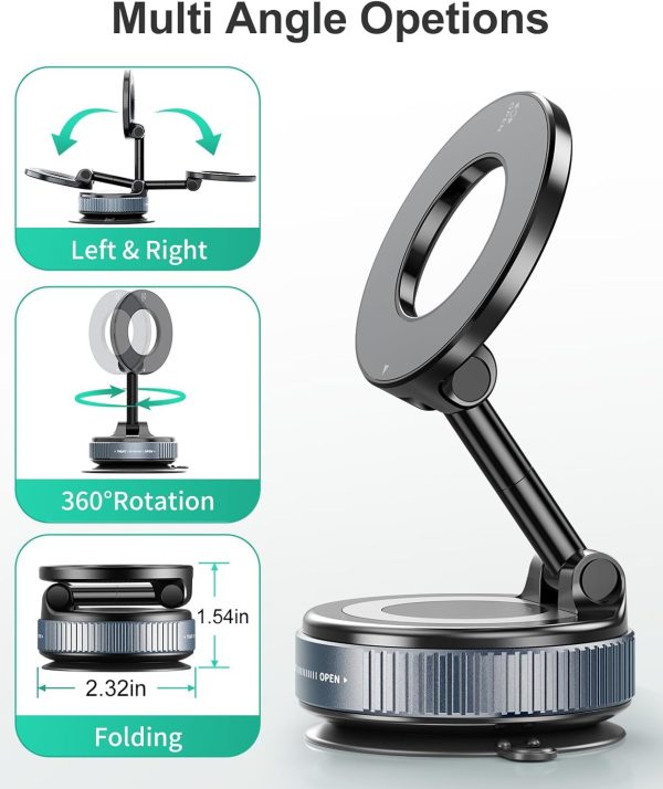 Vacuum Magnetic Car Phone Holder for MagSafe, 360°Magnetic P... - Image 7