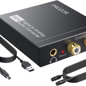 PROZOR 192KHz Digital to Analog Converter DAC Digital SPDIF ...