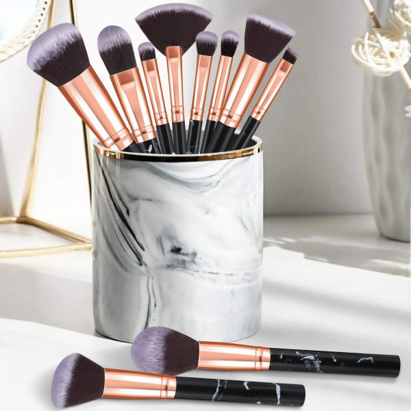 Makeup Brushes, START MAKERS 10Pcs Marble Makeup Brush Set F... - Image 5