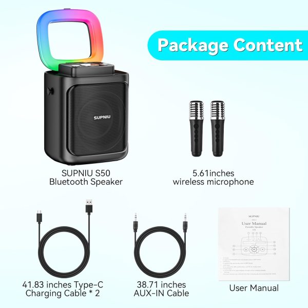 SUPNIU Karaoke Machine for Adults Kids, Portable Bluetooth K... - Image 9