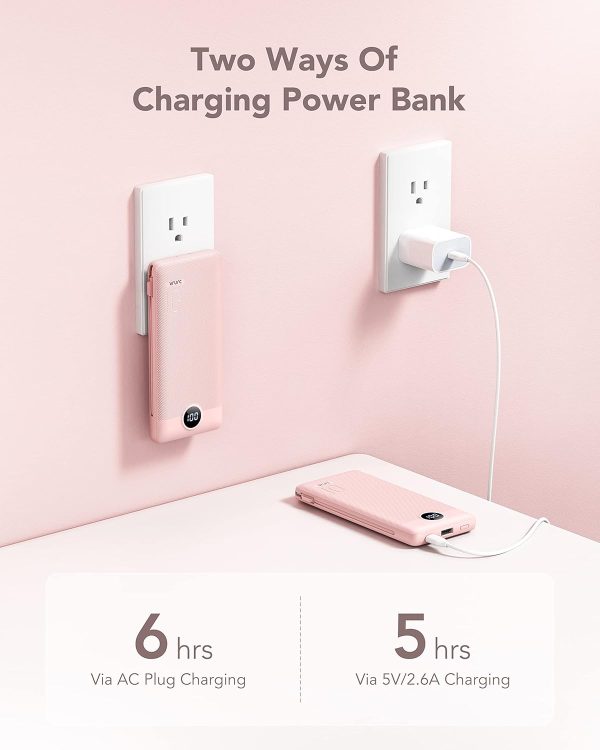 VRURC 10000mAh Portable Charger with Built-in Cables and AC ... - Image 3