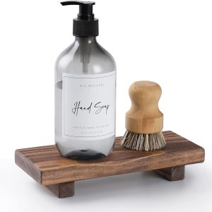 Wood Pedestal Soap Stand, Farmhouse Wood Riser, Soap Dish Ho...