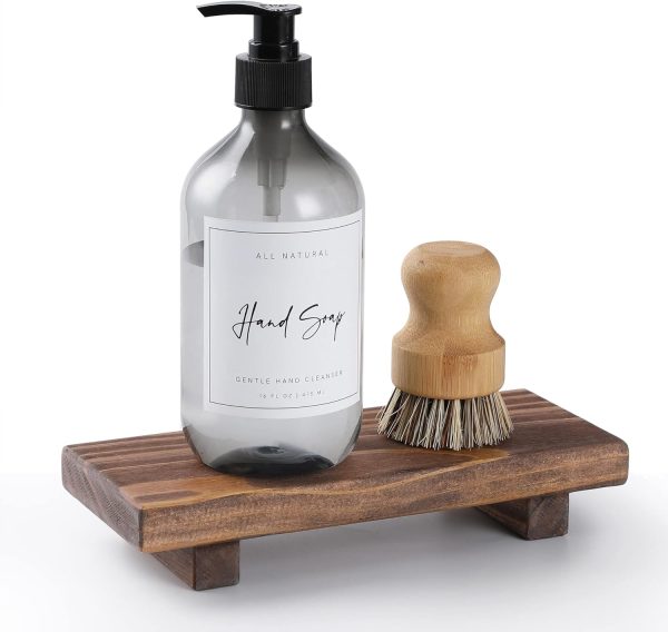 Wood Pedestal Soap Stand, Farmhouse Wood Riser, Soap Dish Ho...