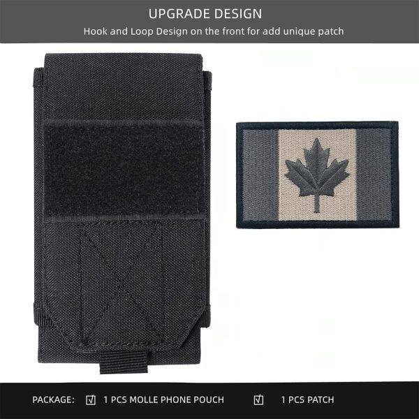 Heyqie Black Tactical Molle Waterproof Cellphone Pouch Case,... - Image 2