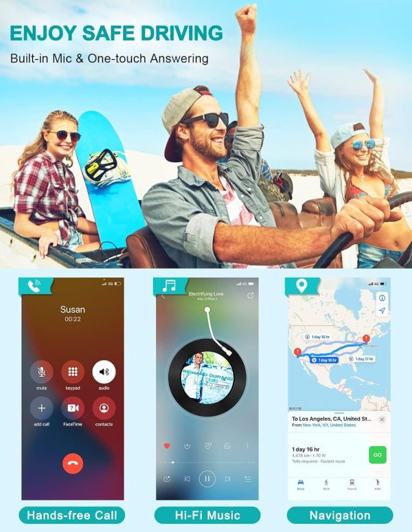 Bluetooth Car Adapter, WOCBUY 3.5mm AUX Bluetooth Receiver f... - Image 6