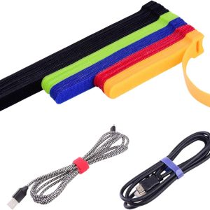 OneLeaf 60 Pcs Reusable Fastening Cable Ties with Hook and L...