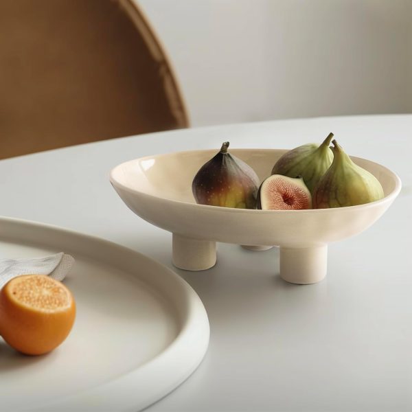SEICASAYA Three-Legs Ceramic Fruit Bowl, 25cm Ceramic Bowl f... - Image 6