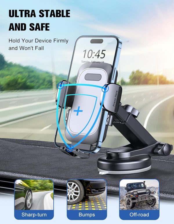WOCBUY Car Phone Holder, [Strong Suction] Phone Holder Car f... - Image 3