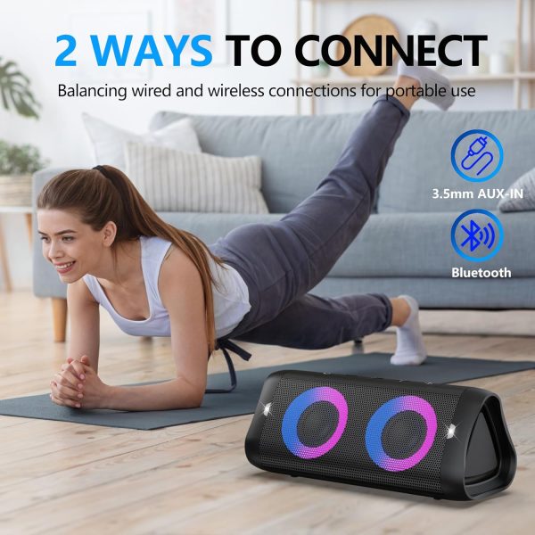 Donow Portable Bluetooth Speaker with Lights, 30W Stereo Sou... - Image 4