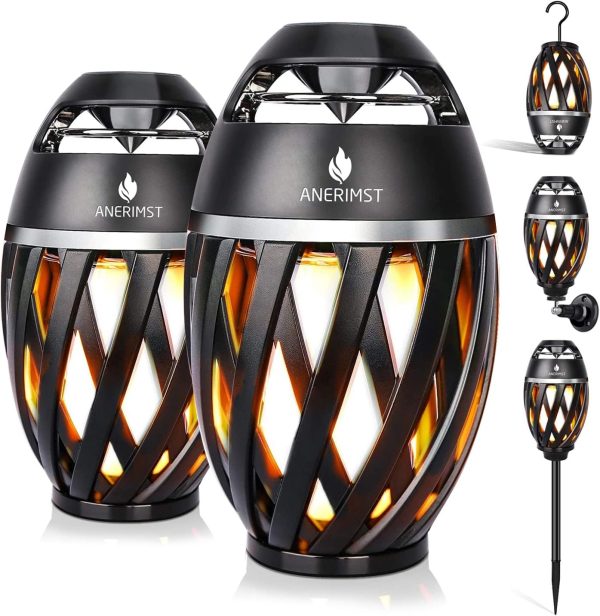 ANERIMST Outdoor Bluetooth Speaker with Flame Torch Light, f...